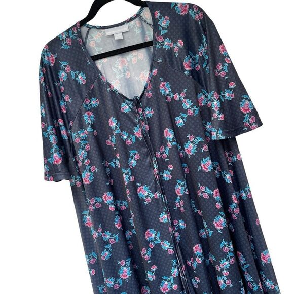 Only Necessities Other - Only Necessities Silky Nightgown in Navy Blue‎ Floral Womens Size 22/24 1X